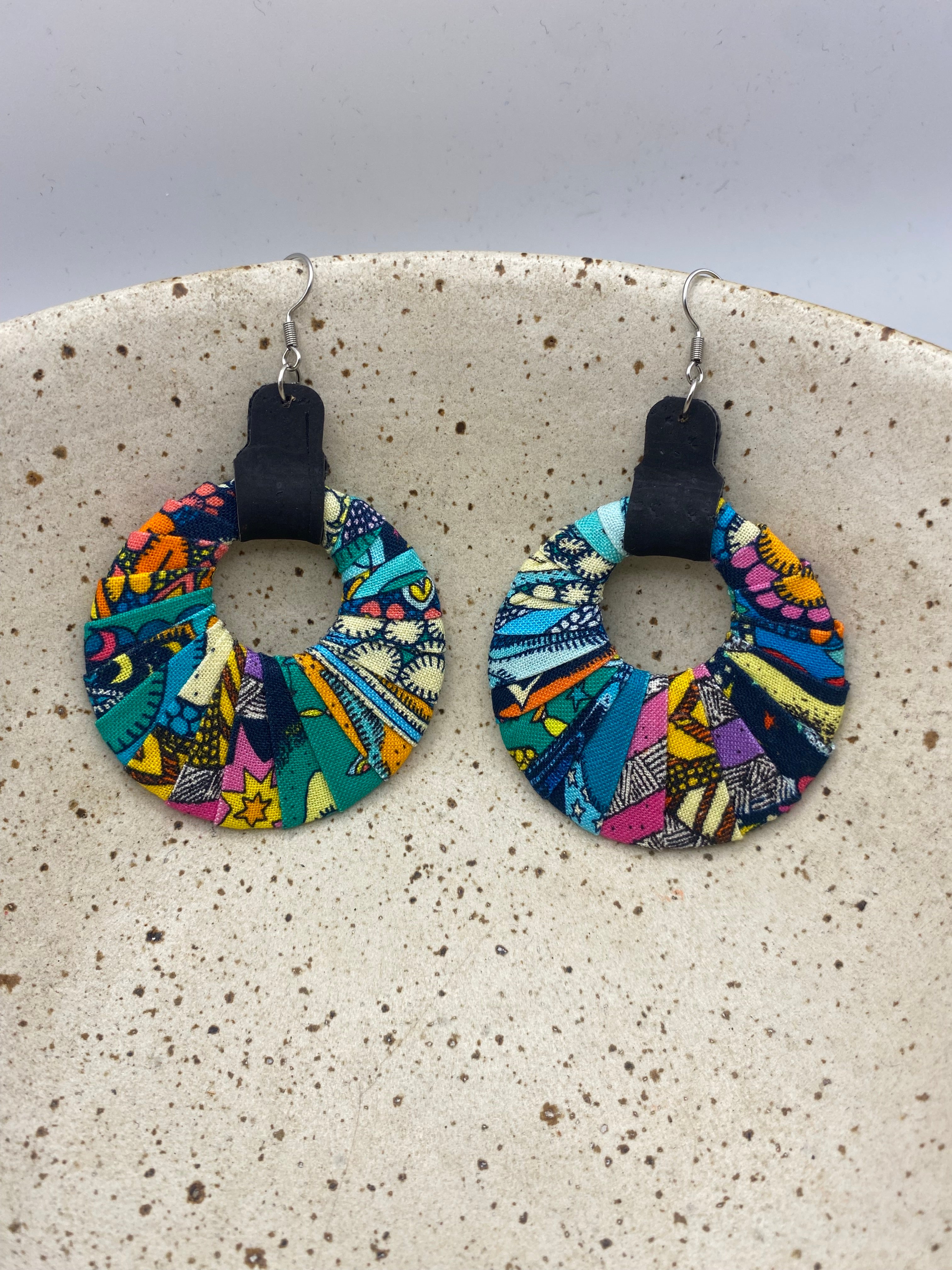 Joy Fabric Earrings - the vibrant ones