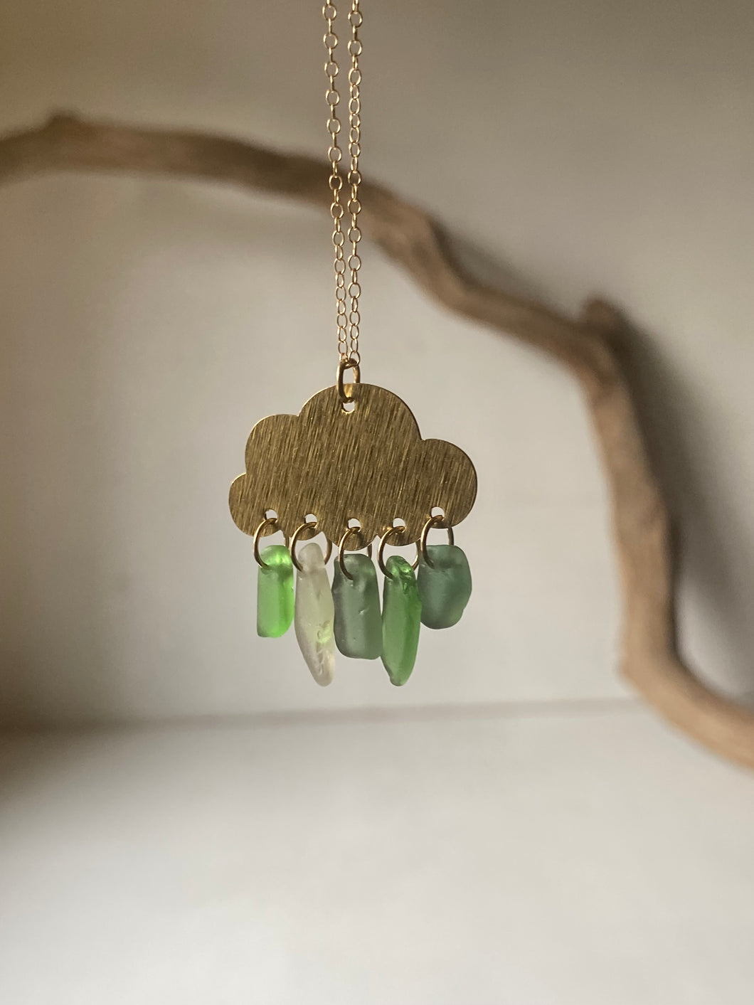 Joy Sea Glass cloud necklace