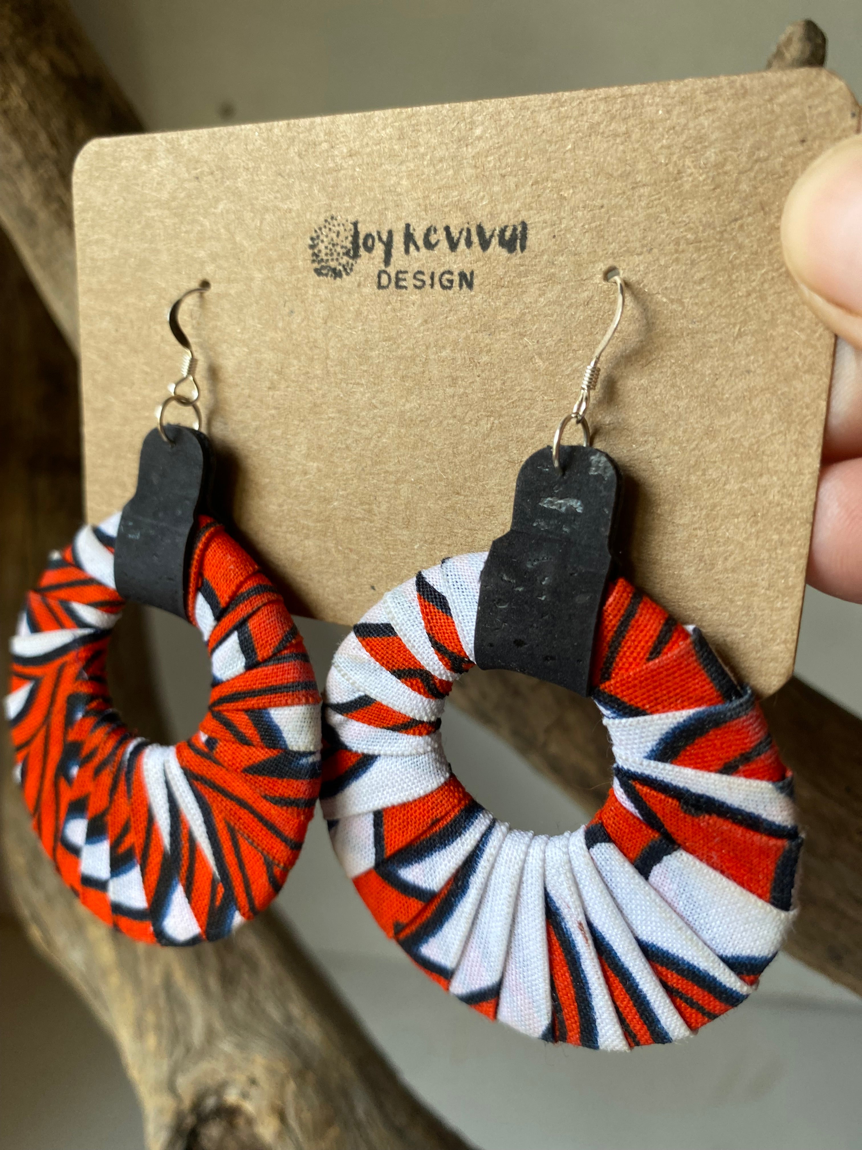 Joy Fabric Earrings - the red & white ones