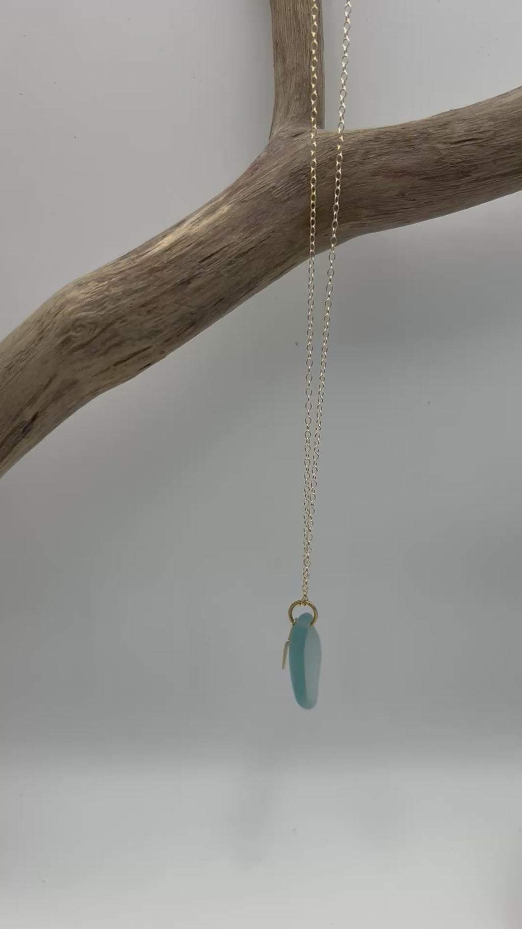 Joy Sea Glass necklace: Bolt (aqua)