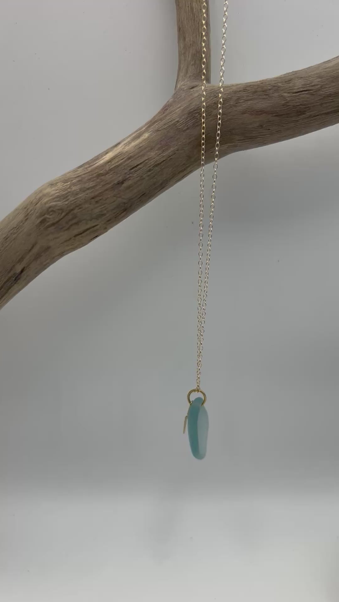 Joy Sea Glass necklace: Bolt (aqua)